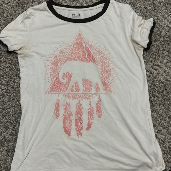 Medium cotton tee, white and pink little bit of pit stains (not as bad as bad) - Picture 1 of 3